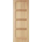 Jeld-Wen  Unfinished Oak Veneer Wooden 4-Panel Shaker Internal Door 1981 x 686mm