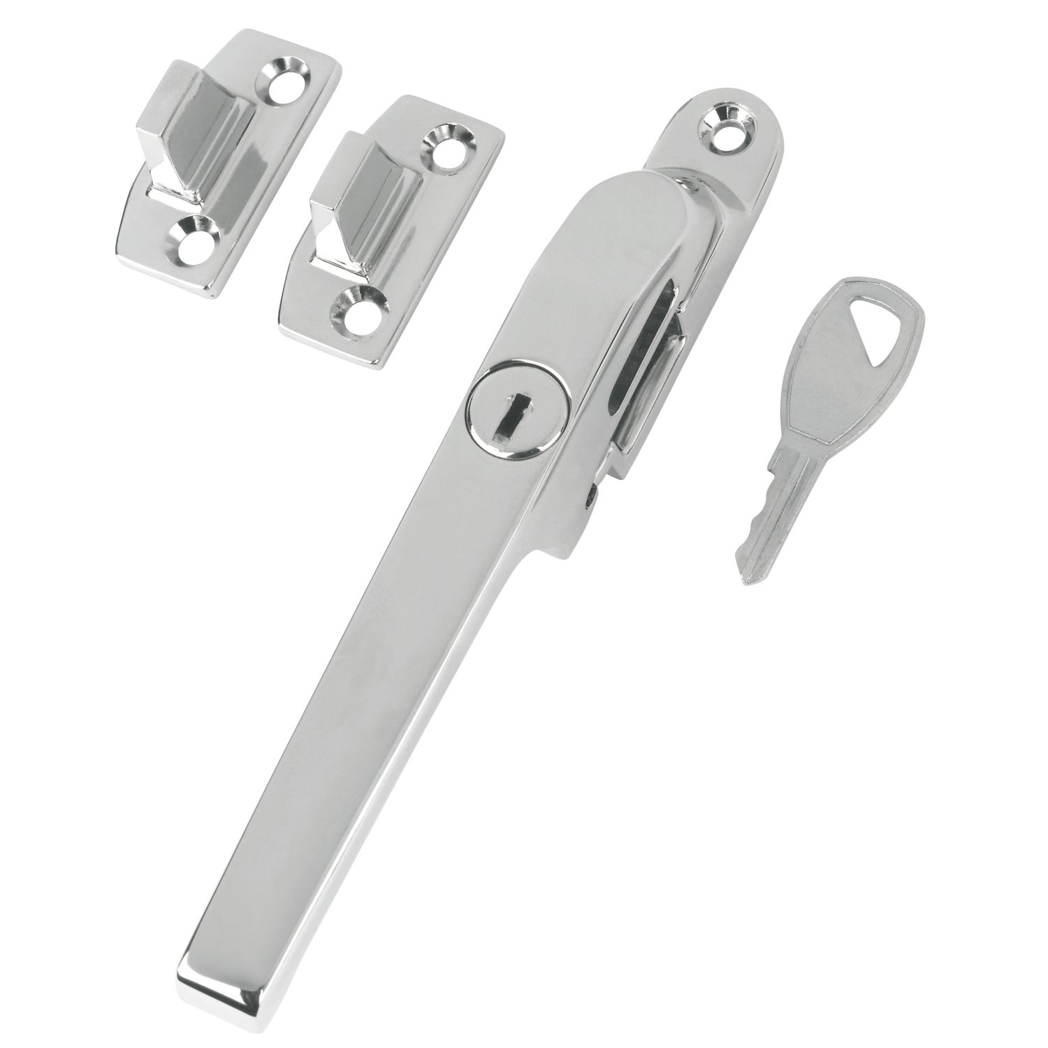 Smith & Locke Left or Right-Handed Modern Locking Casement Fastener Polished Chrome (2234R)