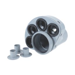 FloPlast  Push-Fit 4-Boss Single Socket Waste Manifold Grey 110mm