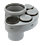 FloPlast  Push-Fit 4-Boss Single Socket Waste Manifold Grey 110mm