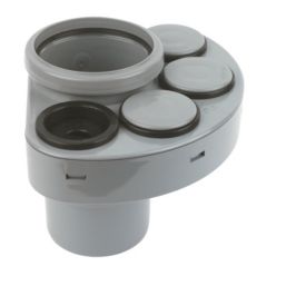 FloPlast  Push-Fit 4-Boss Single Socket Waste Manifold Grey 110mm