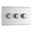 LAP  3-Gang 2-Way LED Dimmer Switch  Brushed Steel with Colour-Matched Inserts