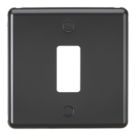 Knightsbridge  1-Module Grid Faceplate Matt Black