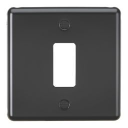 Knightsbridge  1-Module Grid Faceplate Matt Black