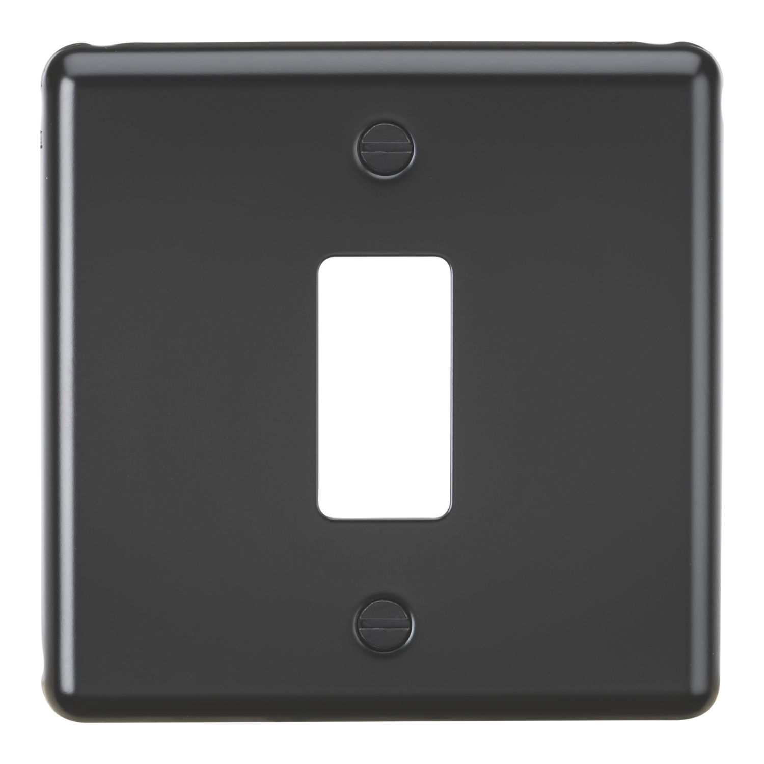 Knightsbridge 1-Module Grid Faceplate Matt Black (223CR)