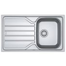 Franke Flash 1 Bowl Stainless Steel Inset Sink with Reversible Drainer  860mm x 500mm