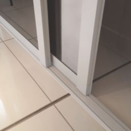 Spacepro Shaker 4-Door Sliding Wardrobe Door Kit Cashmere Frame Cashmere / Mirror Panel 2290mm x 2260mm