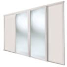 Spacepro Shaker 4-Door Sliding Wardrobe Door Kit Cashmere Frame Cashmere / Mirror Panel 2290mm x 2260mm