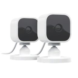 Blink Mini Mains-Powered White Wireless 1080p Indoor Square Smart Camera 2 Pack