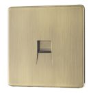 LAP  1-Gang Master Telephone Socket Antique Brass with Colour-Matched Inserts