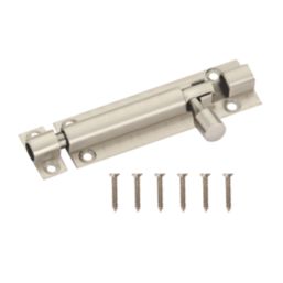 Smith & Locke Straight Barrel Door Bolt Satin Nickel 100mm