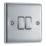 British General Nexus Metal 20A 16AX 2-Gang 2-Way Light Switch  Polished Chrome