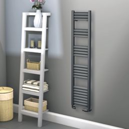 Towelrads 1400mm x 300mm 1282BTU Black Flat Designer Towel Radiator