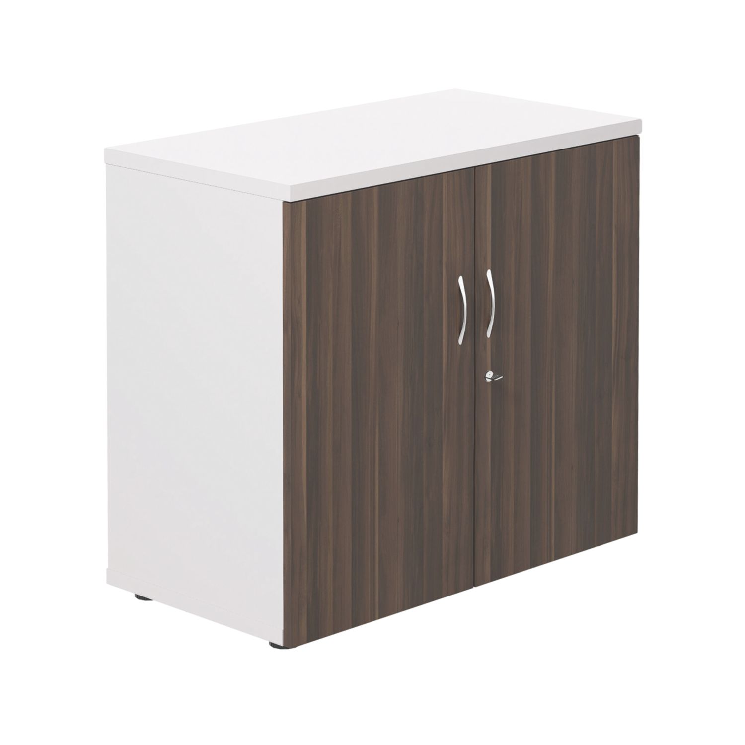 TC Group 1-Shelf Cupboard White/Dark Walnut 800mm x 730mm (223TT)