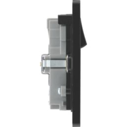 British General Evolve 13A 2-Gang SP Switched Socket + 3A 45W 2-Outlet Type A & C USB Charger Matt Black with Black Inserts