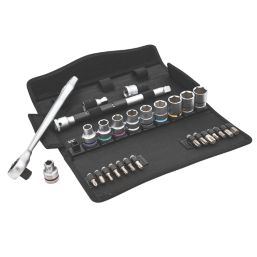 Wera 8100 SC 10 Zyklop 1/2" Drive Ratchet & Socket Set 28 Pcs