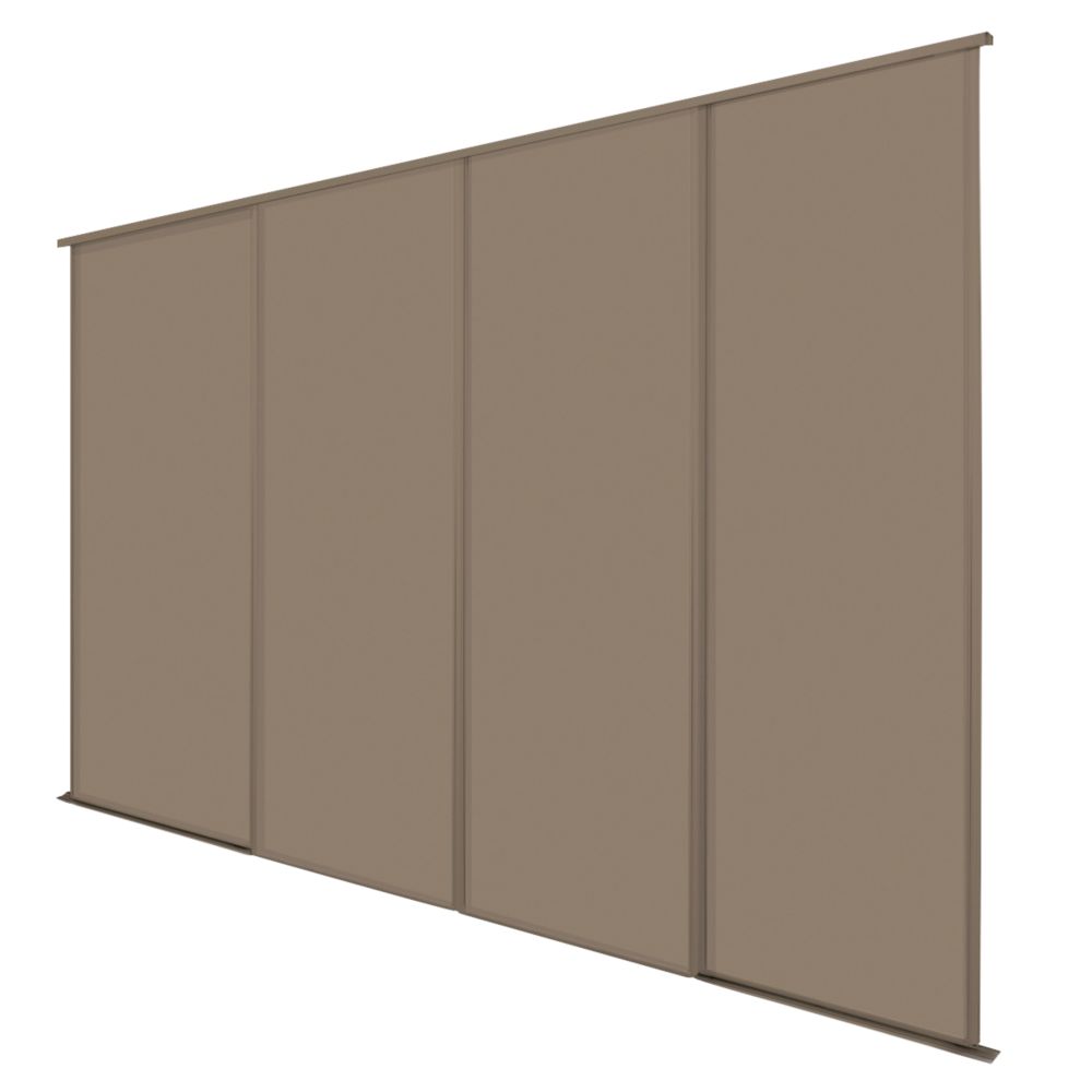 Spacepro Classic 4Door Sliding Wardrobe Door Kit Stone Grey Frame