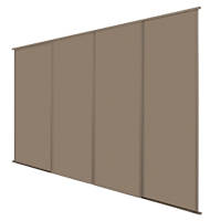 Spacepro Classic 4-Door Sliding Wardrobe Door Kit Stone Grey Frame Stone Grey Panel 2370 x 2260mm