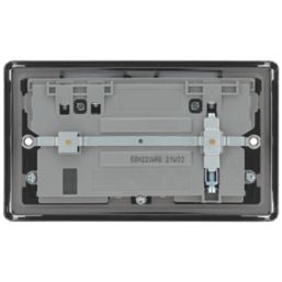 LAP  13A 2-Gang SP Switched Wi-Fi Extender Socket + 2.1A 10.5W 1-Outlet Type A USB Charger Black Nickel with Black Inserts