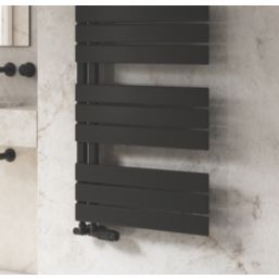 Reina 823mm x 550mm 1356BTU Black Flat Designer Towel Radiator