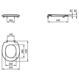 Armitage Shanks Contour 21  Toilet Seat Duraplast Grey