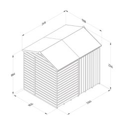Forest Beckwood 7' 6" x 6' (Nominal) Reverse Apex Shiplap Timber Shed