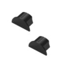 D-Line Black Mini Trunking End Caps 30mm x 15mm 2 Pack