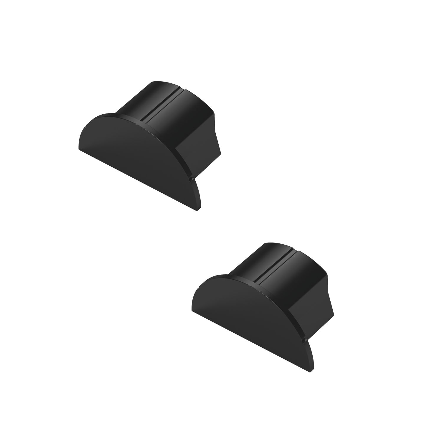 D-Line Black Mini Trunking End Caps 30mm x 15mm 2 Pack (224RA)