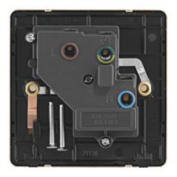 Arlec  13A 1-Gang SP Switched Socket Gold  with Black Inserts