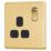Arlec  13A 1-Gang SP Switched Socket Gold  with Black Inserts