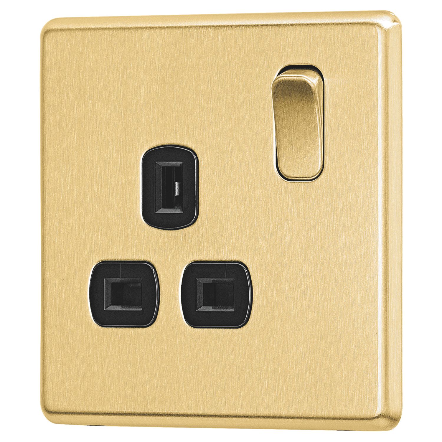 Arlec 13A 1-Gang SP Switched Socket Gold with Black Inserts (224RU)