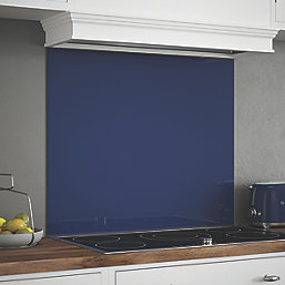 Splashback  Midnight Blue Self-Adhesive Glass Kitchen Splashback 900mm x 750mm x 6mm