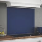 Splashback  Midnight Blue Self-Adhesive Glass Kitchen Splashback 900mm x 750mm x 6mm
