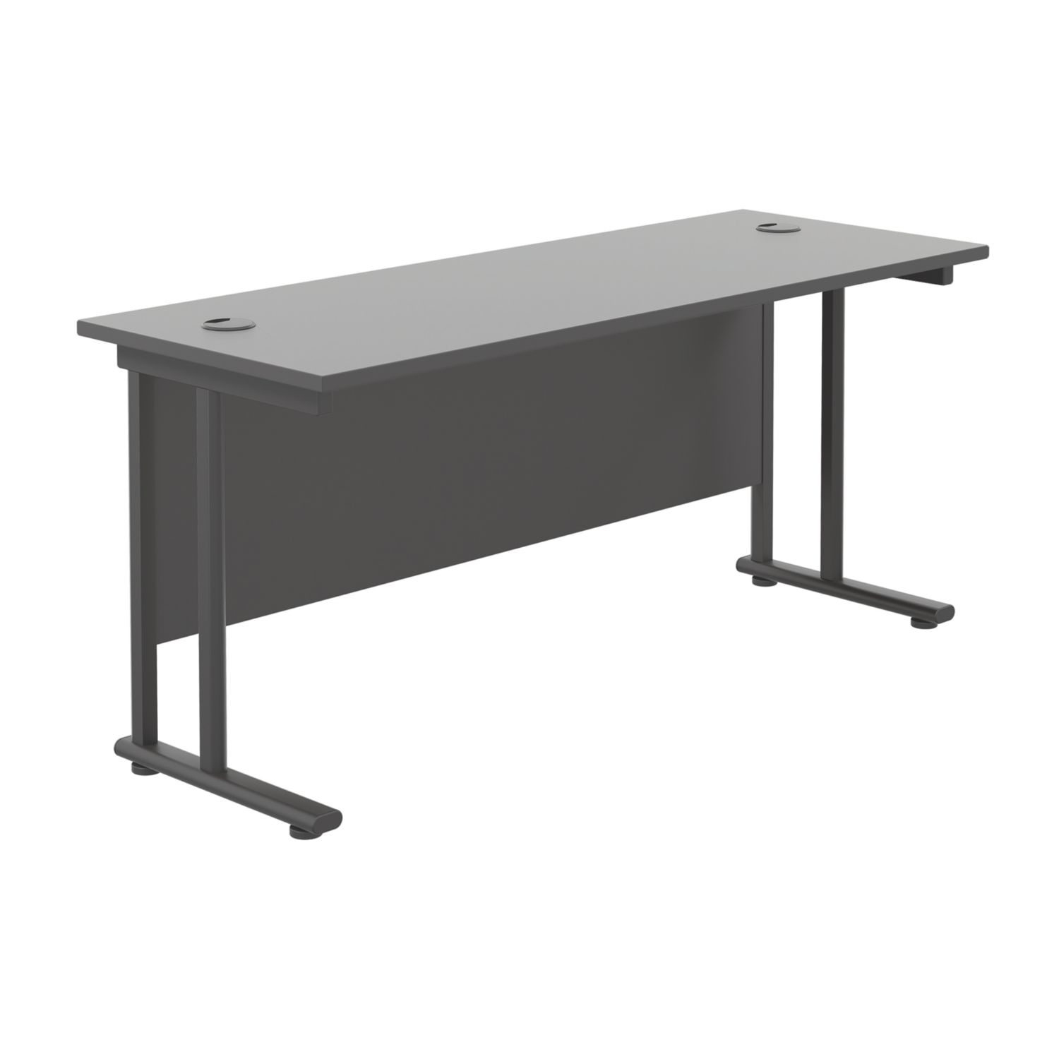 TC Group Aztec Twin Upright Rectangular Office Desk Black/Black 1600mm x 600mm (224TT)