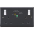 Knightsbridge Part M 13A 2-Gang DP Switched Passive Type A RCD Socket Anthracite