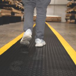 COBA Orthomat Comfort Plus Anti-Fatigue Floor Mat Black / Yellow 18300mm x 900mm x 15mm