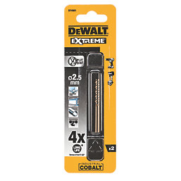 DeWalt  DT4900-QZ Straight Shank Cobalt HSS Drill Bits 2mm x 49mm 2 Pack
