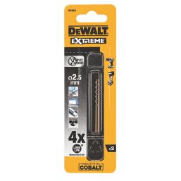 DeWalt Extreme Straight Shank Metal Drill Bits 2mm x 49mm 2 Pack