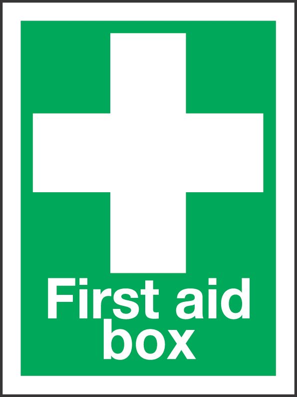 "First Aid Box" Sign 200mm x 150mm Screwfix