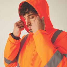 Regatta Hi-Vis Pro Contract Dover Parka Jacket Orange 3X Large 60.2" Chest