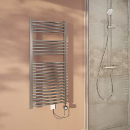 Flomasta 1100mm x 500mm 853BTU Chrome Curved Electric Towel Radiator