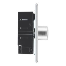 LAP  2-Gang 2-Way LED Dimmer Switch  Brushed Steel with Colour-Matched Inserts