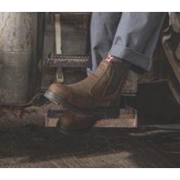 Hunter Twister Dealer Size 9  Brown Water-Resistant Steel Toe Cap Safety Dealer Boots