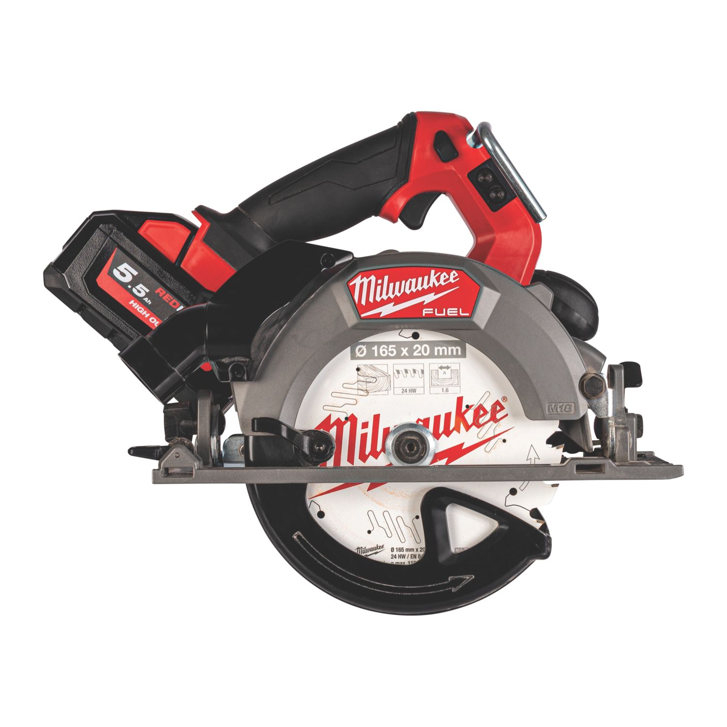 Milwaukee M18 FCSDC165-552C FUEL 165mm 18V 2 x 5.0Ah Li-Ion RedLithium Brushless Cordless Circular Saw (225EN)