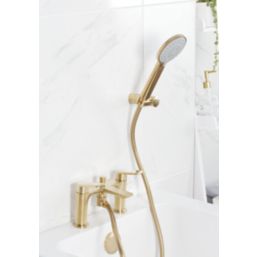 Bristan Frammento Brushed Brass 150mm Deck Mounted Dual Control Manual Shower Mixer Tap