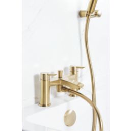 Bristan Frammento Brushed Brass 150mm Deck Mounted Dual Control Manual Shower Mixer Tap