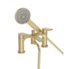 Bristan Frammento Brushed Brass 150mm Deck Mounted Dual Control Manual Shower Mixer Tap