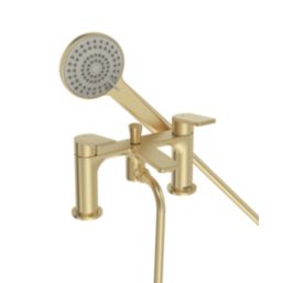 Bristan Frammento Brushed Brass 150mm Deck Mounted Dual Control Manual Shower Mixer Tap