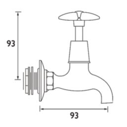 Bristan X Head Contemporary Cross Head Bib Taps Chrome 1 Pair