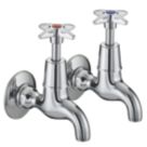 Bristan X Head Contemporary Cross Head Bib Taps Chrome 1 Pair